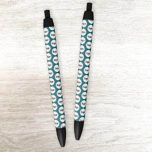 Stylo Noir Logo Motif Business Promotion Turquoise Vert