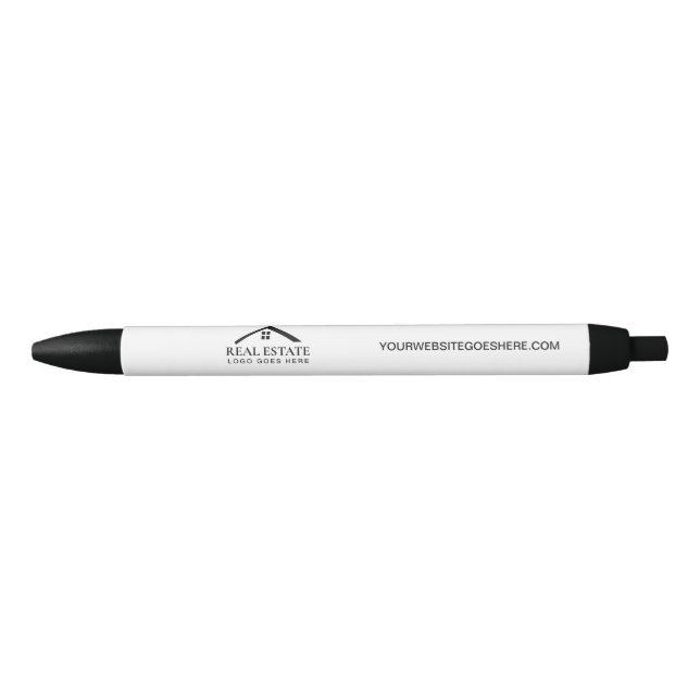 Stylo Noir logo personnalisable site web simple Cadeau immobi (Devant)