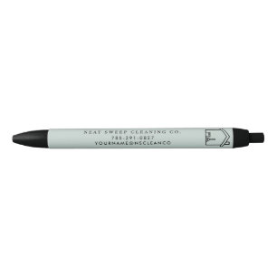 Stylo Noir Logo personnalisé pour entreprise de nettoyage sur