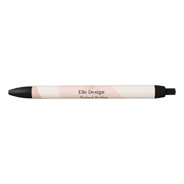 Stylo Noir Logo professionnel féminin moderne Blush Pink (Devant)
