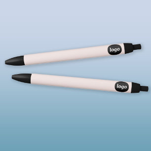 Stylo Noir Logo Simple Entreprise Promotionnel Blush Pink