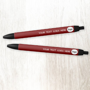 Stylo Noir Logo Texte Bourgogne Marque commerciale Promotion