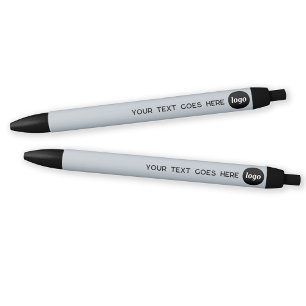 Stylo Noir Logo Texte Dusty Poudre Bleu Business Promotionnel