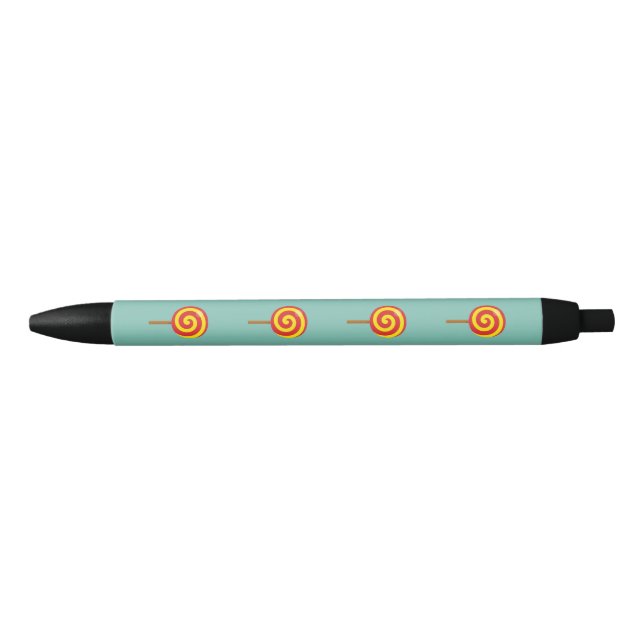 Stylo Noir Lollipop rouge spirale (Devant)