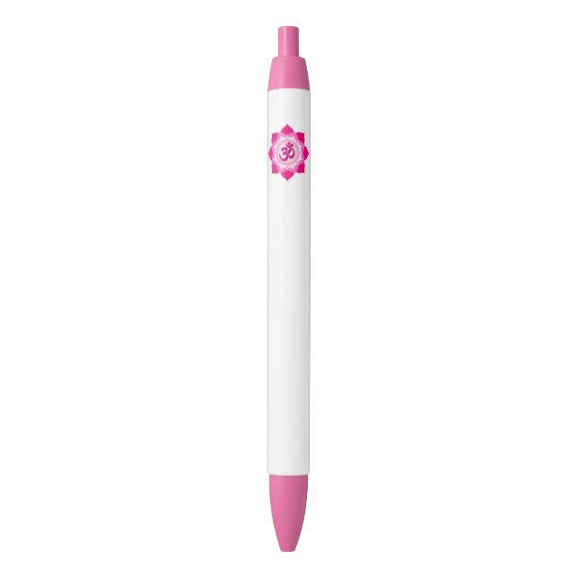 Stylo Noir Lotus rose (devant Vertical)