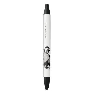 Stylo Noir Loup blanc avec art tribal coréen