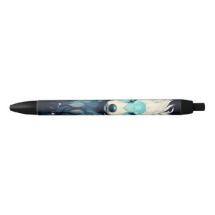 Stylo Noir Loup sauvage céleste lunaire