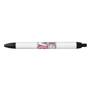 Stylo Noir Love Volleyball Empreinte de léopard Filles Volley