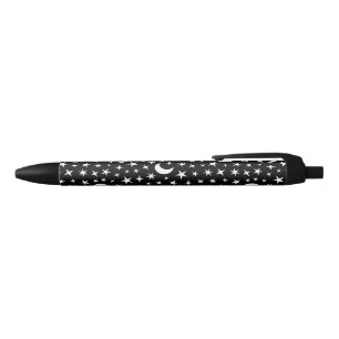 Stylo Noir Lune et étoiles