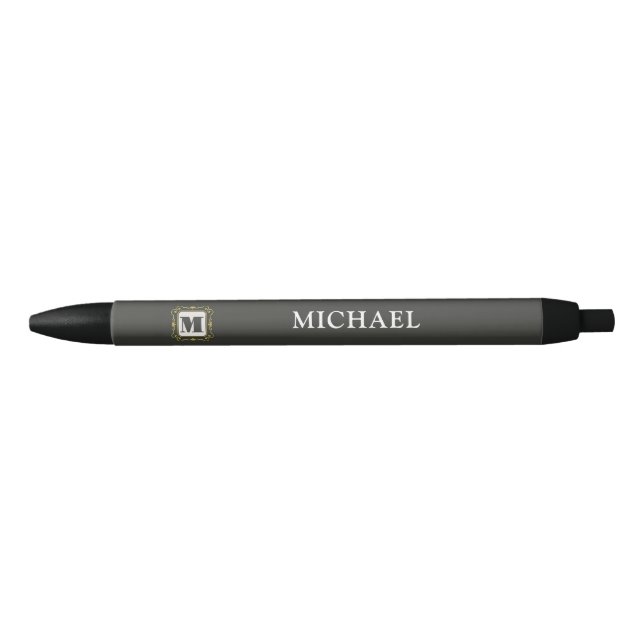 Stylo Noir Luxury minimal Modern monogram (Devant)