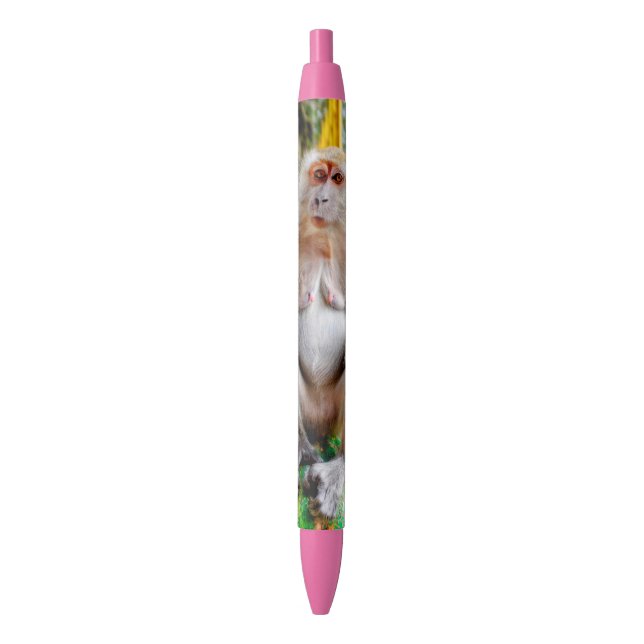 Stylo Noir Macaque crabier (devant Vertical)