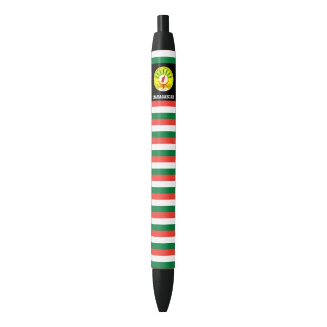 Stylo Noir Madagascar Drapeau mignon Patriotique (devant Vertical)
