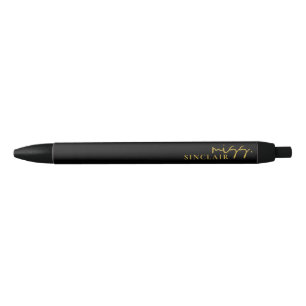 Stylo Noir Mademoiselle de classe Script noir et or Professio