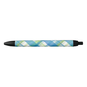 Stylo Noir Madras Plaid Green et Blue