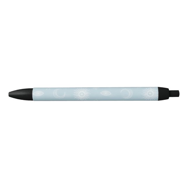 Stylo Noir Magical White Moon Sun Stars Blue pattern (Devant)
