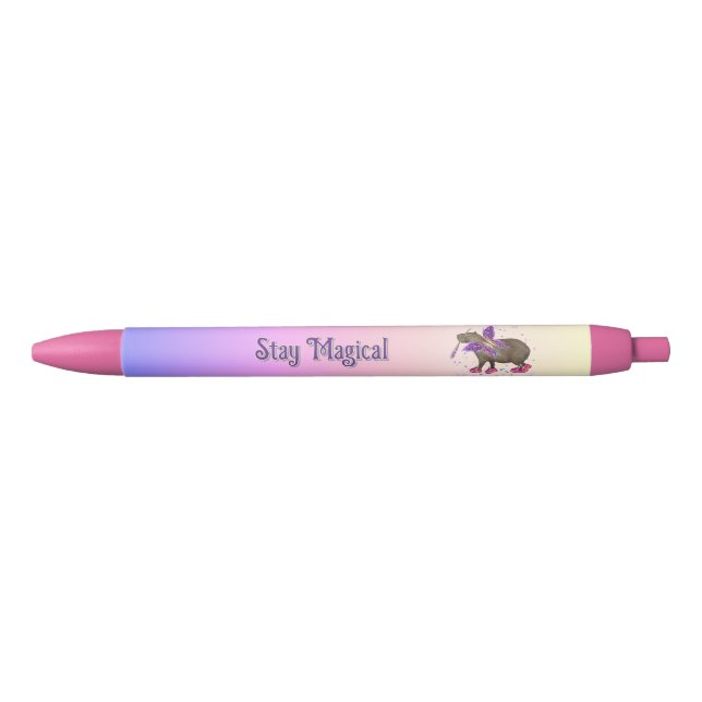 Stylo Noir Magie de Capybara Fée (Devant)