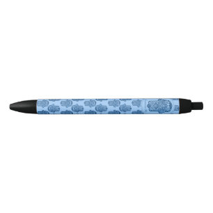 Stylo Noir Main de henné de Hamsa (bleu)