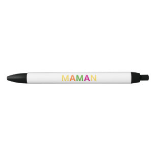 Stylo Noir "MAMAN" Cute Pastel Colorful Pen