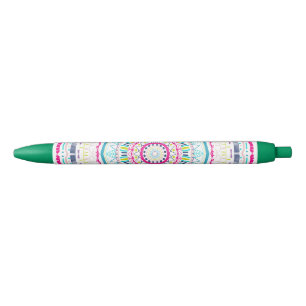 Stylo Noir mandala coloré