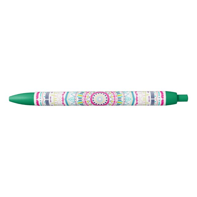 Stylo Noir mandala coloré (Devant)