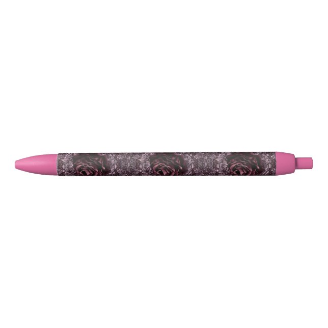 Stylo Noir Mandala de rose  (Devant)