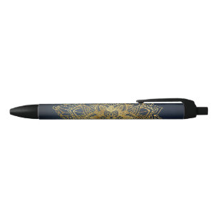 Stylo Noir Mandala d'or