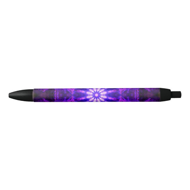 Stylo Noir Mandala mauve (Devant)