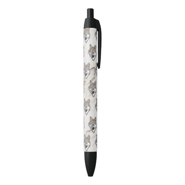 Stylo Noir Marbre Beige Et Loup Gris (Bas (Vertical))