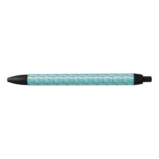 Stylo Noir Marbre bleu clair motif élégant moderne (Devant)