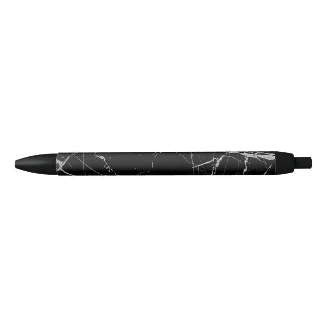 Stylo Noir Marbre noir et argent de la veine (Devant)
