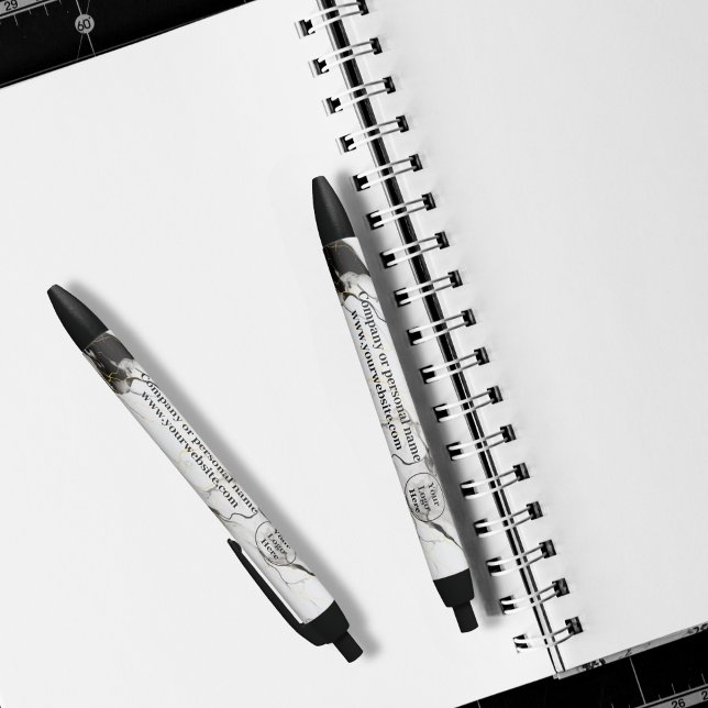 Stylo Noir Marbre noir et blanc (Créateur téléchargé)
