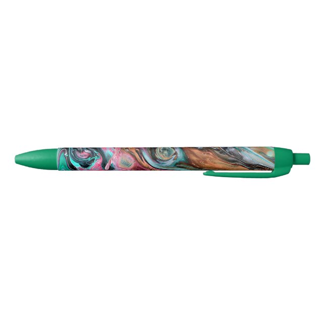 Stylo Noir Marbre rose et vert (Bas)