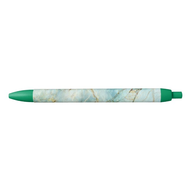 Stylo Noir Marbre Turquoise (Devant)