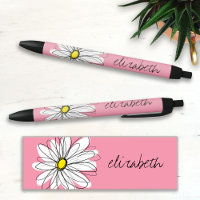 Marguerite Whimsical rose et blanc avec texte pers