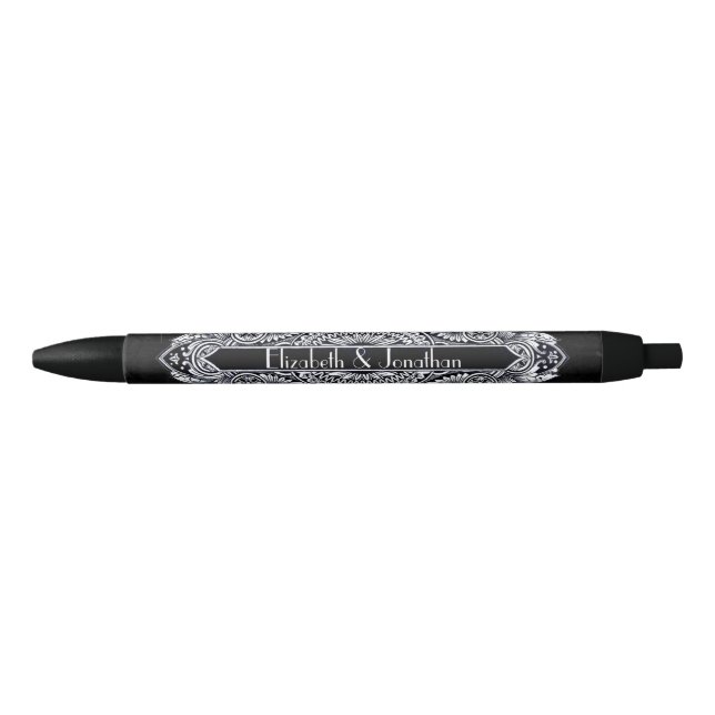 Stylo Noir Mariage Art Nouveau Vintage (Devant)