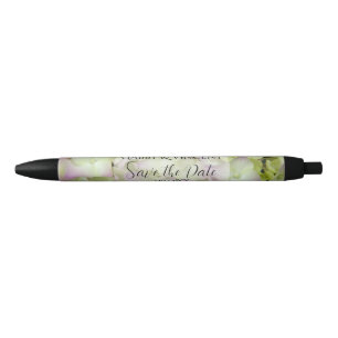 Stylo Noir Mariage d'Hydrangea presque rose Enregistrer la da