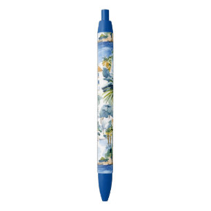 Stylo Noir Mariage méditerranéen bleu tropical