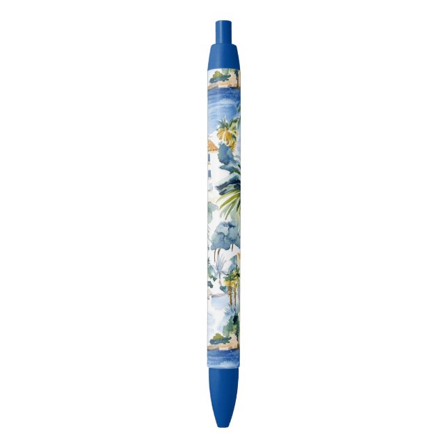 Stylo Noir Mariage méditerranéen bleu tropical (devant Vertical)