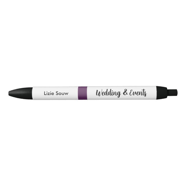 Stylo Noir Mariage violet et blanc (Devant)