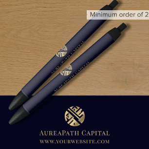 Stylo Noir Marine Blue Gold Promotion Business