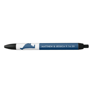 Stylo Noir Marine Blue Marthas Vineyard Carte Mariage