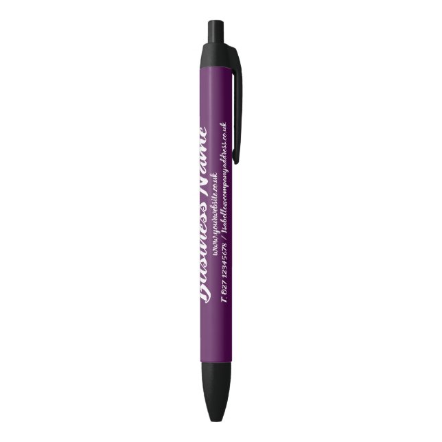 Stylo Noir Marketing d'affaires personnalisé violet foncé (Bas (Vertical))