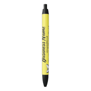 Stylo Noir Marketing d'entreprise Jaune personnalisé