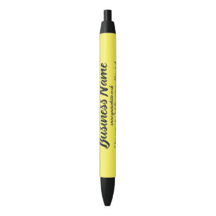 Stylo Noir Marketing d'entreprise Jaune personnalisé