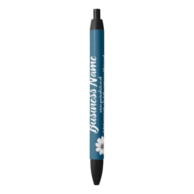 Stylo Noir Marketing d'entreprise Personnalisé turquoise somb (devant Vertical)