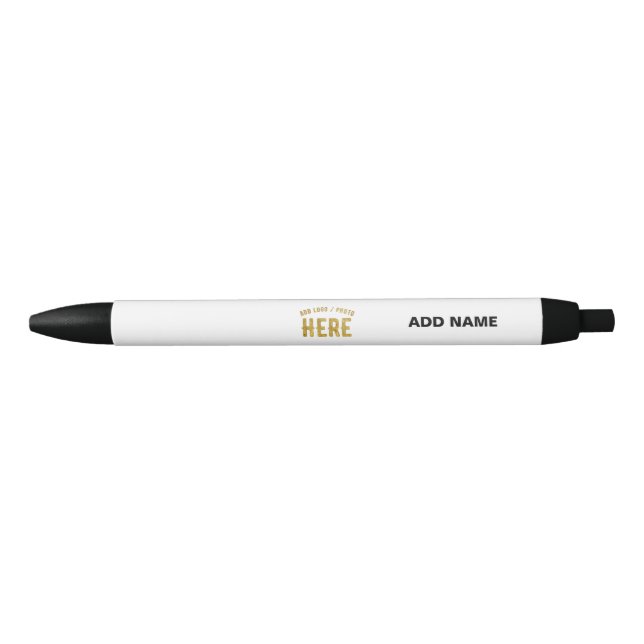 STYLO NOIR MARQUE BLANCHE MODERNE ET PERSONNALISABLE VÉRIFIÉE (Devant)