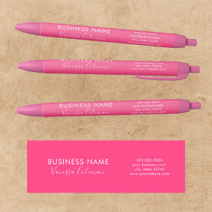 Stylo Noir Marque Professionnelle Script Minimaliste Rose Cha