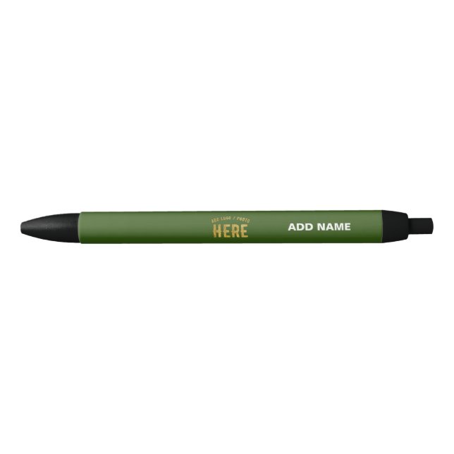 STYLO NOIR MARQUE VÉRIFIÉE VERTE FOREST PERSONNALISÉE MODERNE (Devant)