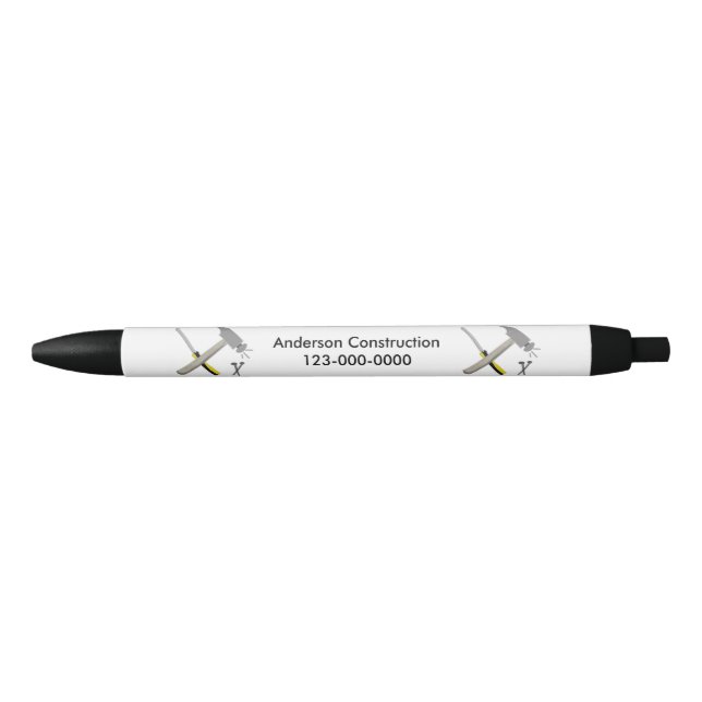 Stylo Noir Marteau, conception de tournevis de construction (Devant)