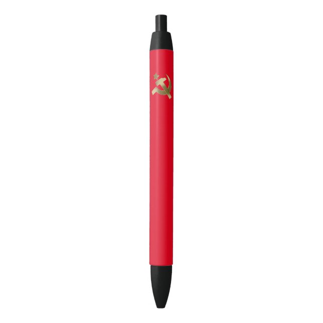 Stylo Noir Marteau et faucille (devant Vertical)
